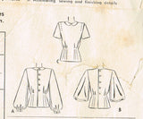 McCall 6923: 1940s Misses Blouse w Puff Sleeves Sz 34 B Vintage Sewing Pattern