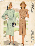 1940s Vintage McCall Sewing Pattern 6932 Misses Street Dress Size 12 32 Bust - Vintage4me2