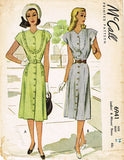 1940s Vintage McCall Sewing Pattern 6941 Misses Street Dress Size 14 34 Bust - Vintage4me2