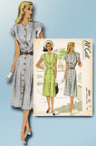 1940s Vintage McCall Sewing Pattern 6941 Misses Street Dress Size 14 34 Bust - Vintage4me2