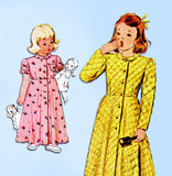 1940s Vintage McCall Sewing Pattern 6975 Toddler Girls Robe or Housecoat Size 3