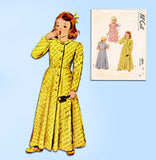 1940s Vintage McCall Sewing Pattern 6975 Toddler Girls Robe or Housecoat Size 3