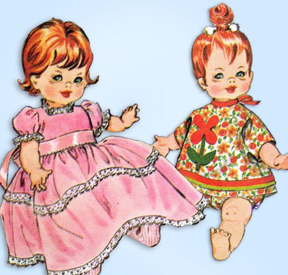 1960s Vintage McCalls Sewing Pattern 6993 12 14 15 In Baby Pebbles Doll Clothes vintage4me2