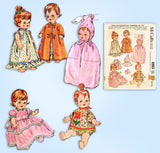 1960s Vintage McCalls Sewing Pattern 6993 12 14 15 In Baby Pebbles Doll Clothes