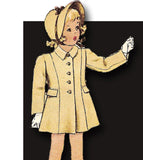 1940s Vintage Toddler Girls Coat 1947 McCall VTG Sewing Pattern 7005 Size 4 23B