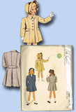 1940s Vintage Toddler Girls Coat 1947 McCall VTG Sewing Pattern 7005 Size 4 23B