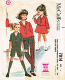 1960s Vintage McCalls Sewing Pattern 7014 Uncut Toddler Girls Play Clothes Sz 6