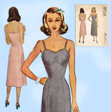 McCall 7034: 1940s Misses Princess Slip w Bra Top Sz 36 B Vintage Sewing Pattern