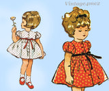 McCall's 7038: 1960s Cute Tiny Toddler Girls Dress Size 2 Vintage Sewing Pattern
