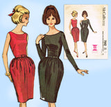 McCall 7042: 1960s Misses Mod Cocktail Dress Size 36 Bust Vintage Sewing Pattern