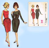 McCall 7042: 1960s Misses Mod Cocktail Dress Size 36 Bust Vintage Sewing Pattern