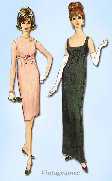 1960s Vintage Misses Easy Evening Gown McCalls Sewing Pattern 7043 Size 34 Bust
