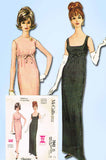 1960s Vintage Misses Easy Evening Gown McCalls Sewing Pattern 7043 Size 34 Bust