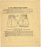 1910s Original Vintage McCall Pattern 7050 Toddler Girls Bloomers or Drawers Sz4