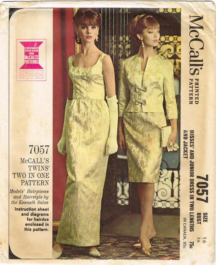 1960s Vintage McCall Sewing Pattern 7057 Uncut Misses Evening Dress 36 Vintage4me2 1960s Vintage McCall Sewing Pattern 7057 Uncut Misses Evening Dress 36 Vintage4me2