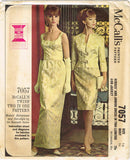 1960s Original Vintage McCall Sewing Pattern 7057 Uncut Misses Evening Dress 36B