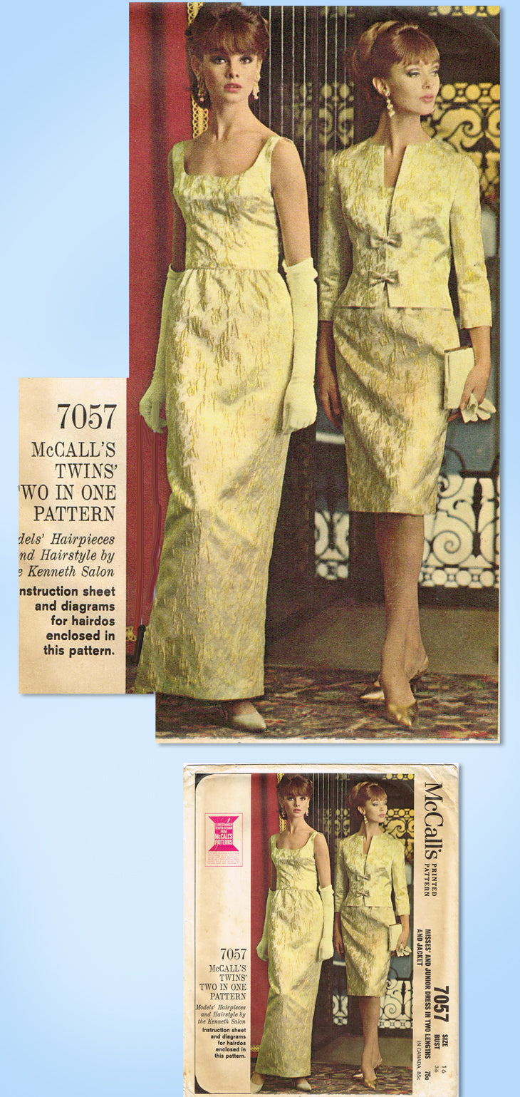 1960s Vintage McCall Sewing Pattern 7057 Uncut Misses Evening Dress 36 –  Vintage4me2
