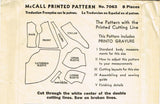 McCall 7063: 1930s Rare Misses Evening Wrap Size 36 Bust Vintage Sewing Pattern
