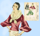 McCall 7063: 1930s Rare Misses Evening Wrap Size 36 Bust Vintage Sewing Pattern - Vintage4me2