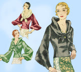 McCall 7063: 1930s Rare Misses Evening Wrap Size 36 Bust Vintage Sewing Pattern - Vintage4me2