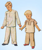 1940s Vintage McCall Sewing Pattern 7070 Toddler Boys 2 PC Pajamas Size 3