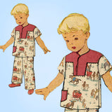 1940s Vintage McCall Sewing Pattern 7070 Toddler Boys 2 PC Pajamas Size 8