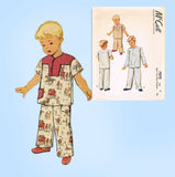 1940s Vintage McCall Sewing Pattern 7070 Toddler Boys 2 PC Pajamas Size 3