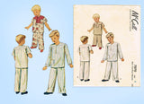 1940s Vintage McCall Sewing Pattern 7070 Toddler Boys 2 PC Pajamas Size 6