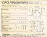 1940s Vintage McCall Sewing Pattern 7070 Toddler Boys 2 PC Pajamas Size 8
