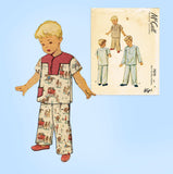 1940s Vintage McCall Sewing Pattern 7070 Toddler Boys 2 PC Pajamas Size 8