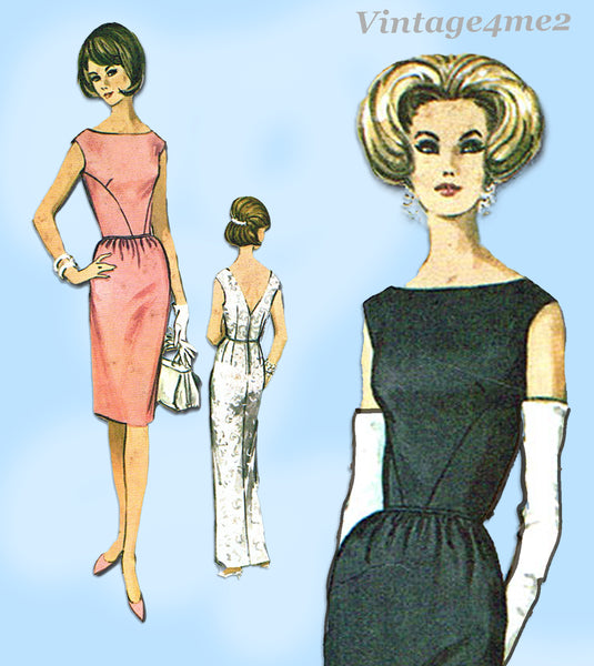 1960s McCalls Sewing Pattern 7081 Misses Evening Gown Dinner Dress 31B –  Vintage4me2