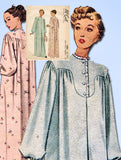 1940s Vintage McCall Sewing Pattern 7095 Uncut Misses Nightgown Size 30 32 Bust