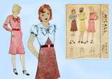 McCall 7113: 1930s Uncut Little Girls Art Deco Dress Sz10 Vintage Sewing Pattern
