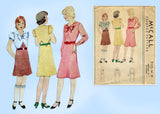 McCall 7113: 1930s Uncut Little Girls Art Deco Dress Sz10 Vintage Sewing Pattern