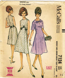 1960s Vintage McCalls Sewing Pattern 7124 Uncut Misses Easy Dress Sz 36 B