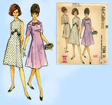1960s Vintage McCalls Sewing Pattern 7124 Uncut Misses Easy Dress Sz 36 B