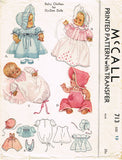 1930s Original Vintage McCall Pattern 713 Rare 13 Inch Dy-Dee Baby Doll Clothes