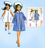 1960s Vintage McCall's Sewing Pattern 7170 Uncut Little Girls Dress & Coat Sz 12