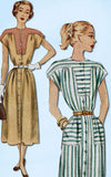1940s Vintage McCall Sewing Pattern 7212 Misses Street Dress Size 16 34 Bust