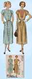 1940s Vintage McCall Sewing Pattern 7212 Misses Street Dress Size 16 34 Bust
