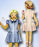 1940s Vintage McCall Sewing Pattern 7235 Little Girls Peplum Dress Size 8 26B
