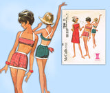 McCall's 7244: 1960s Misses Surfer Set Beach Wear Sz 34 B Vintage Sewing Pattern