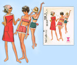 McCall's 7244: 1960s Misses Surfer Set Beach Wear Sz 34 B Vintage Sewing Pattern