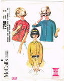 1960s Original Vintage McCalls Sewing Pattern 7258 Easy Misses Jacket Set Sz 38B