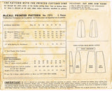 1940s Vintage McCall Sewing Pattern 7275 Easy Misses Slender Day Skirt Sz 34 W