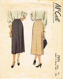 1940s Vintage McCall Sewing Pattern 7275 Easy Misses Slender Day Skirt Sz 34 W