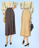 1940s Vintage McCall Sewing Pattern 7275 Easy Misses Slender Day Skirt Sz 34 W