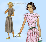 McCall 7283: 1940s Lovely Misses Peplum Dress Sz 33 B Vintage Sewing Pattern