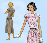 McCall 7283: 1940s Lovely Misses Peplum Dress Sz 33 B Vintage Sewing Pattern