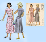McCall 7283: 1940s Lovely Misses Peplum Dress Sz 33 B Vintage Sewing Pattern